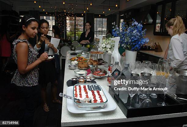 Archana Ram of People StyleWatch Magazine at the NuKitchen food counter and Shaker's Vodka tray during Microsoft's Great American Style at Robert...