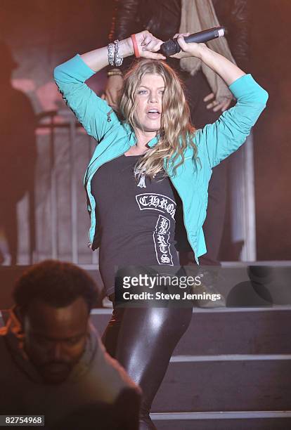 Fergie of the Black Eyed Peas performs at the Audi Best Buddies Challenge at Hearst Castle on September 6, 2008 in San Simeon, California.