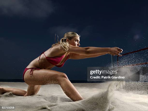 female beach volleyball - womens beach volleyball stock-fotos und bilder