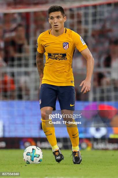 Nico Gaitan of Atletico Madrid controls the ball during the Audi Cup 2017 match between Liverpool FC and Atletico Madrid at Allianz Arena on August...