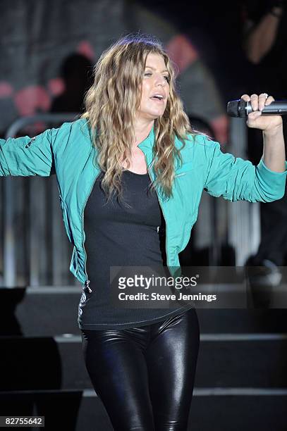 Fergie of the Black Eyed Peas performs at the Audi Best Buddies Challenge at Hearst Castle on September 6, 2008 in San Simeon, California.