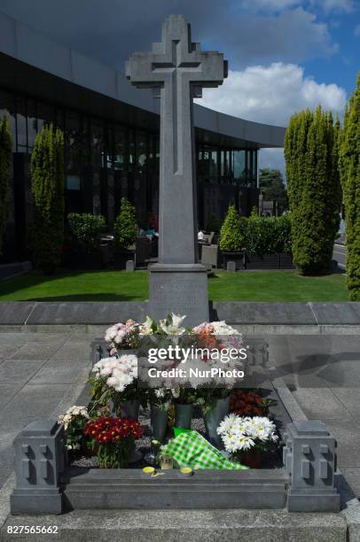 The Grave of Michael Collins is pictured at the Glasnevin Cemetery, Dublin on August 7, 2017. Collins was an Irish revolutionary leader, politician,...