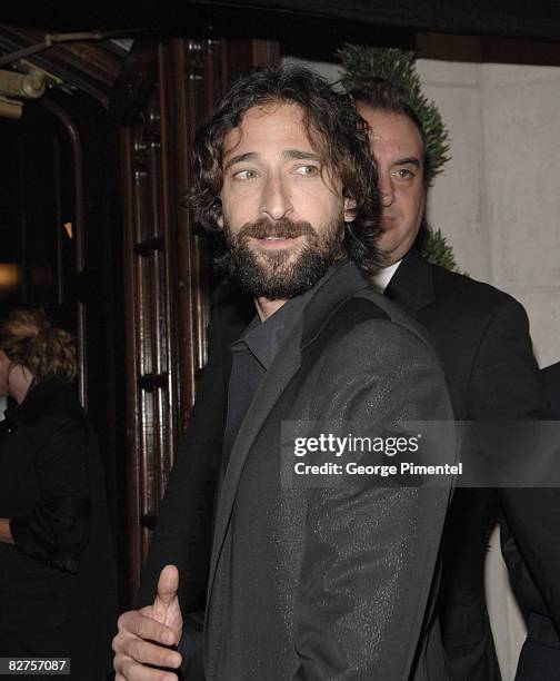 Actor Adrien Brody arrives to the InStyle and the Hollywood Foreign Press Association's Toronto Film Festival Party held at the Windsor Arms Hotel...