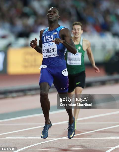 Kerron Clement of United States competes in the Men's 400m hurdles heats during day four of the 16th IAAF World Athletics Championships London 2017...