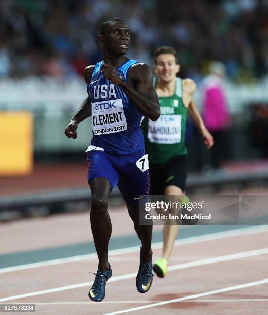 Kerron Clement of United States competes in the Men's 400m hurdles heats during day four of the 16th IAAF World Athletics Championships London 2017...