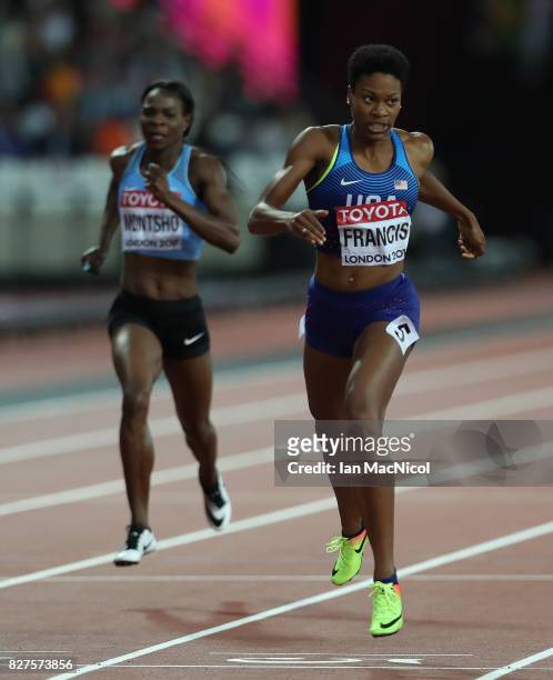 Phyllis Francis of United States competes in the Women's 400m semi final during day four of the 16th IAAF World Athletics Championships London 2017...
