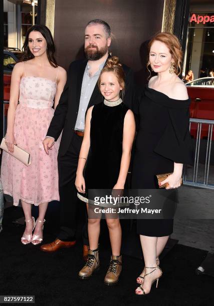 Actress Grace Fulton, director David F. Sandberg, actresses Lulu Wilson and Miranda Otto attend the premiere of New Line Cinema's 'Annabelle:...