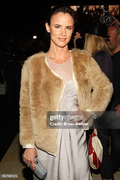 Singer and actress Juliette Lewis attends the 3.1 Phillip Lim Spring 2009 fashion show during Mercedes-Benz Fashion Week at The Tent, Bryant Park on...