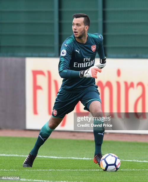 Dejan Iliev of Arsenal during the match between Arsenal U23 and Watford U23 at London Colney on August 8, 2017 in St Albans, England.