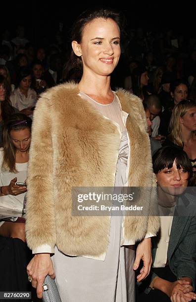 Singer and actress Juliette Lewis attends the 3.1 Phillip Lim Spring 2009 fashion show during Mercedes-Benz Fashion Week at The Tent, Bryant Park on...