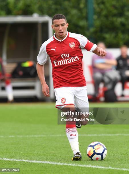 Ismael Bennacer of Arsenal during the match between Arsenal U23 and Watford U23 at London Colney on August 8, 2017 in St Albans, England.