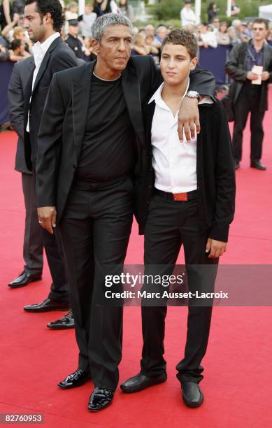 Samy Naceri and his son Julian arrives for the screening of the movie 'Miracle at St Anna' by US director Spike Lee, on September 10, 2008 during the...