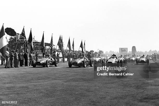 Alberto Ascari, Juan Manuel Fangio, Nino Farina, Ferrari 500, Maserati A6GCM, Grand Prix of Italy, Monza, 13 September 1953.