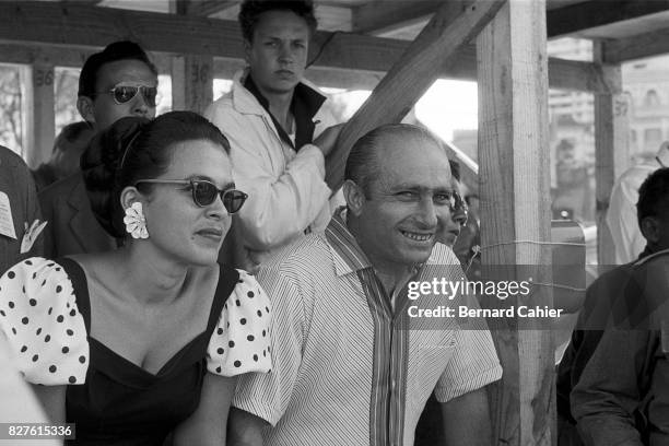Juan Manuel Fangio, Grand Prix of Cuba, La Havana, 23 February 1958. A smiling Fangio after being released following his kidnapping by Fidel Castro...