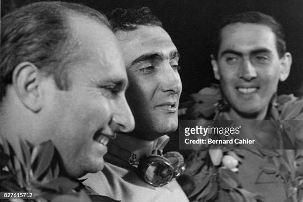 Juan Manuel Fangio, Eugenio Castellotti, Luigi Musso, Grand Prix of Sebring, Sebring, 24 March 1956.