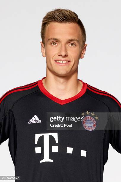 Christian Fruechtl of FC Bayern Muenchen poses during the team presentation at Allianz Arena on August 8, 2017 in Munich, Germany.