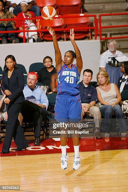 Lisa Willis of the New York Liberty shoots a jumpers during the WNBA game against the Houston Comets on September 2, 2008 at Reliant Arena in...