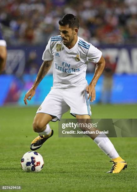 Dani Ceballos of Real Madrid moves against the MLS All-Stars during the 2017 MLS All- Star Game at Soldier Field on August 2, 2017 in Chicago,...