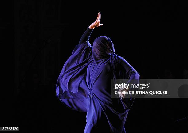 Spanish flamenco dancer Cristina Hoyos performs during the inaugural gala of the XV Biennial of Flamenco of Seville running from 10 September to 11...