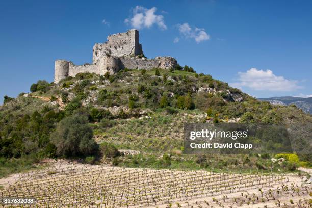 chateau d'aguilar, languedoc, france - aude stock pictures, royalty-free photos & images