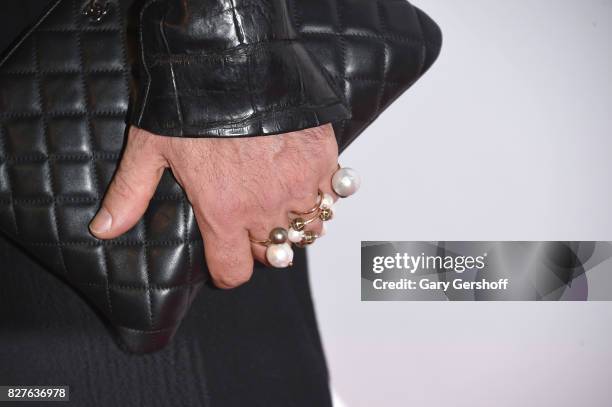 Personality and designer Robert Verdi, ring detail, attends the 21st Annual Ace Awards hosted by the Accessories Council at Cipriani 42nd Street on...