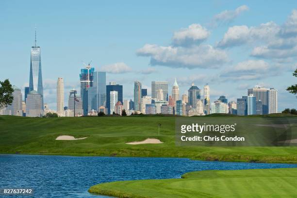 The fourth hole at Liberty National Golf Club, host course of the 2017 Presidents Cup in Jersey City, New Jersey on Ocotber 3, 2016.