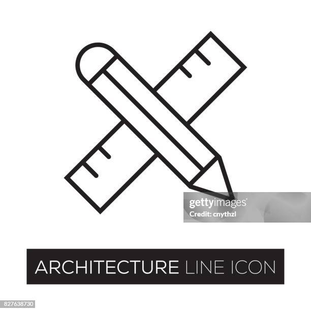 architecture line icon - engineering office background stock illustrations