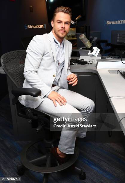 Dancer Derek Hough visits the SiriusXM Studios on August 8, 2017 in New York City.