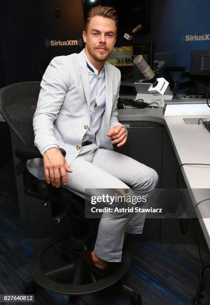 Dancer Derek Hough visits the SiriusXM Studios on August 8, 2017 in New York City.