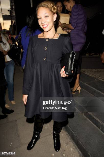 Camilla Bebot arrives for the MOBO Awards nominations announcement held at Beach Blanket Babylon on September 10, 2008 in London, England