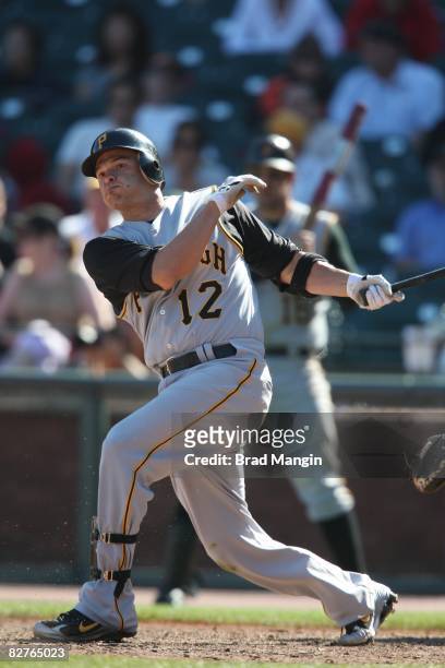 Freddy Sanchez of the Pittsburgh Pirates bats during the game against the San Francisco Giants at AT&T Park in San Francisco, California on September...