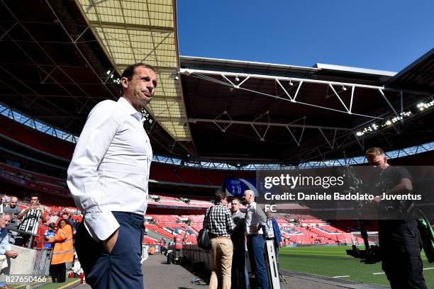 Massimiliano Allegri before the Tottenham Hotspur v Juventus Pre-Season Friendly match at Wembley Stadium on August 5, 2017 in London, England.