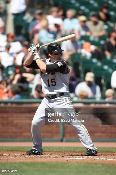 Andy LaRoche of the Pittsburgh Pirates bats during the game against the San Francisco Giants at AT&T Park in San Francisco, California on September...