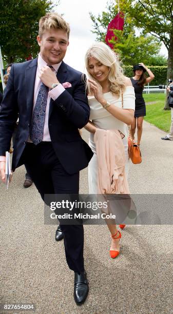 Stylish Racegoers arriving on 'Ladies Day' at "Glorious Goodwood" - The Qatar Goodwood Festival at Goodwood Racecourse, August 3, 2017 in Chichester,...