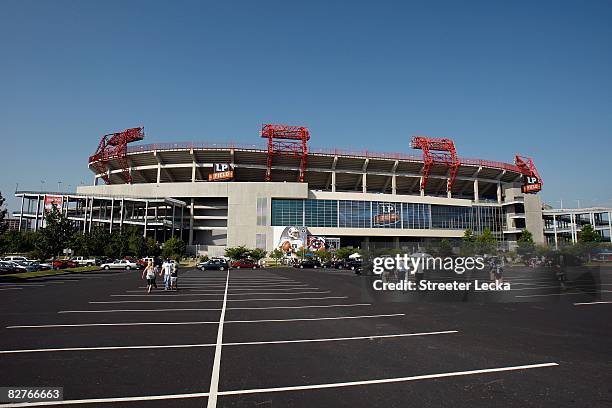 General view of the exterior of the stadium before the game between the Jacksonville Jaguars and the Tennessee Titans on September 7, 2008 at LP...