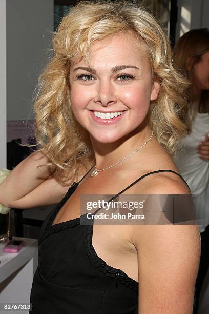 Actress Laura Bell Bundy attends the Victoria's Secret Fashion Week Suite during Mercedes-Benz Fashion Week Spring 2009 at Bryant Park Hotel on...