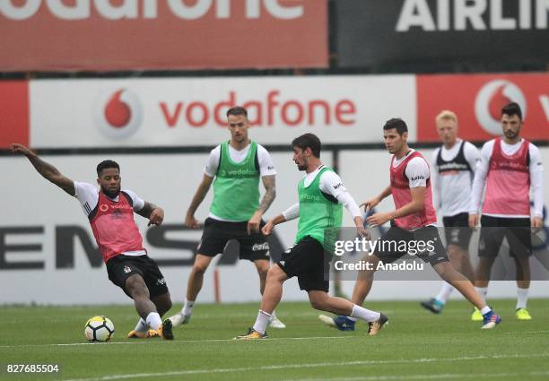 Jeremain Lens of Besiktas attends a training session ahead of the Turkish Spor Toto Super Lig new season match between Besiktas and Antalyaspor at...