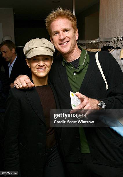 Actor Matthew Modine and Caridad Rivera attend a celebration for photographer Bill Cunningham at Bergdorf Goodman on September 10, 2008 in New York...