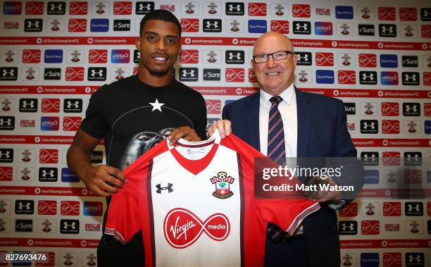 Southampton FC sign Mario Lemina from Juventus on a 5 year contract, pictured at the Staplewood Campus with Vice Chairman Les Reed, on August 8, 2017...