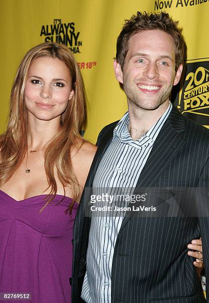 Actors Jill Latiano and Glenn Howerton attend the "It's Always Sunny in Philadelphia" DVD release and premiere party at STK on September 10, 2008 in...