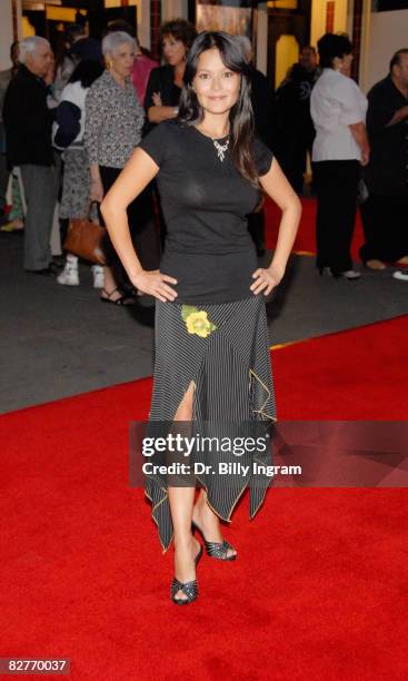 Actress Romi Dames arrives to attend the opening night of "A Bronx Tale", written by and starring Chazz Palminteri, recreating his tour de force...