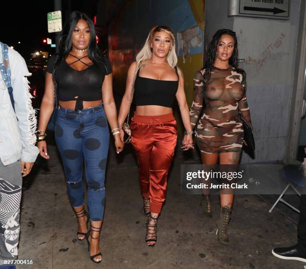 Althea Heart, Hazel-E and Alexis Skyy attend Moula Mondays Hosted By Hazel E And Alexis Skyy at The Diamond District on August 7, 2017 in Los...