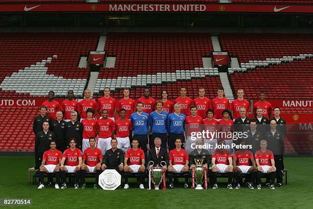 Back row: Louis Saha, Danny Welbeck, Wes Brown, John O'Shea, Jonny Evans, Manucho, Rodrigo Possebon, Rio Ferdinand, Nemanja Vidic, Michael Carrick,...