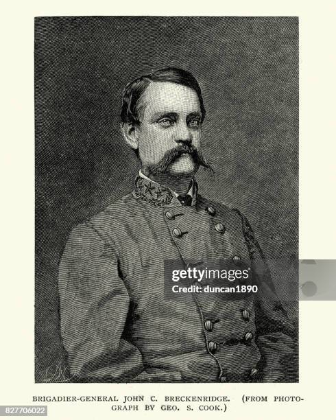 amerikanischer bürgerkrieg, general john c. breckinridge - general stock-grafiken, -clipart, -cartoons und -symbole