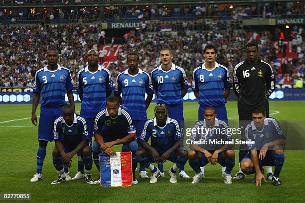 France starting team during the FIFA 2010 Group Seven World Cup Qualifying match between France and Serbia at the Stade de France on September 10,...