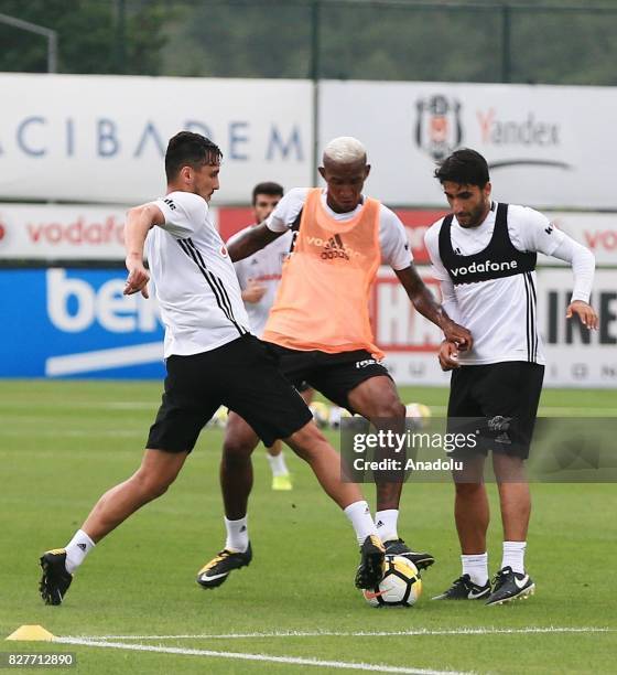 Anderson Talisca of Besiktas attends a training session ahead of the Turkish Spor Toto Super Lig new season match between Besiktas and Antalyaspor at...