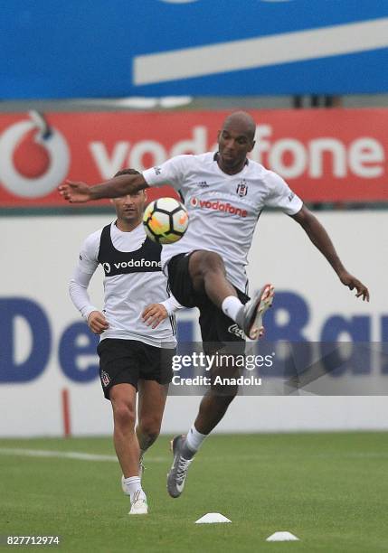 Ryan Babel of Besiktas attends a training session ahead of the Turkish Spor Toto Super Lig new season match between Besiktas and Antalyaspor at...