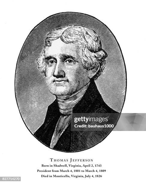 Thomas Jefferson, Engraved Portrait of President, 1888