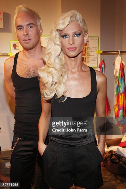 Designer David Blond and Phillipe during The Blonds Fashion Show at The Altman Building on September 10, 2008 in New York City.