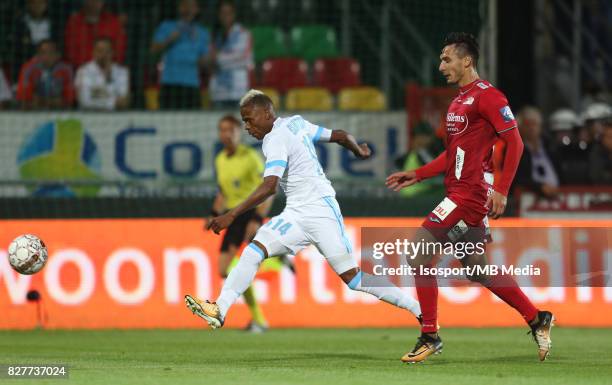 Ostend, Belgium / Uefa EL : Kv Oostende v Olympique de Marseille / "nClinton NJIE - Zarko TOMASEVIC"nFootball Uefa Europa League 2017 - 2018 Third...